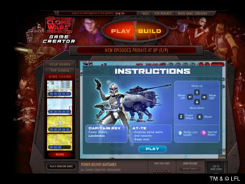 Screenshot of STAR WARS - THE CLONE WARS Game Creator
