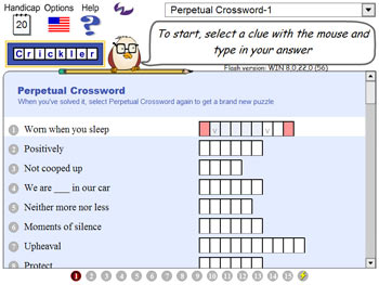 Screenshot of Crickler Crosswords