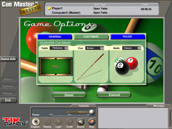 Screenshot of Cue Master Gold