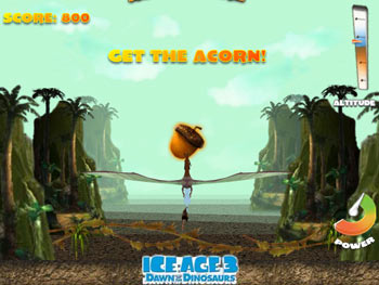Screenshot of Ice Age 3 - Buck's Flying Adventure