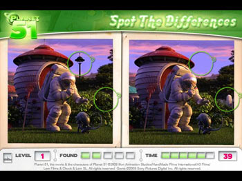 Screenshot of Planet 51 - Spot the Differences