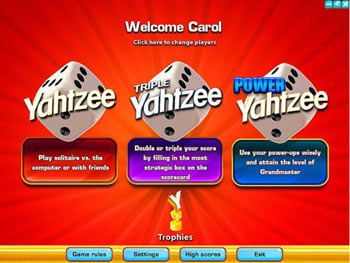 Screenshot of Yahtzee